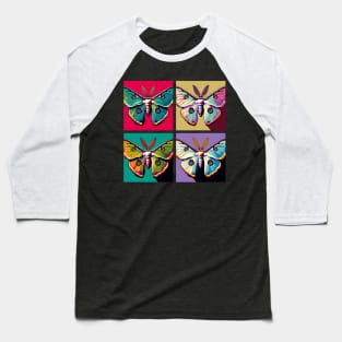 Pop Moth Art - Cool Insect Baseball T-Shirt